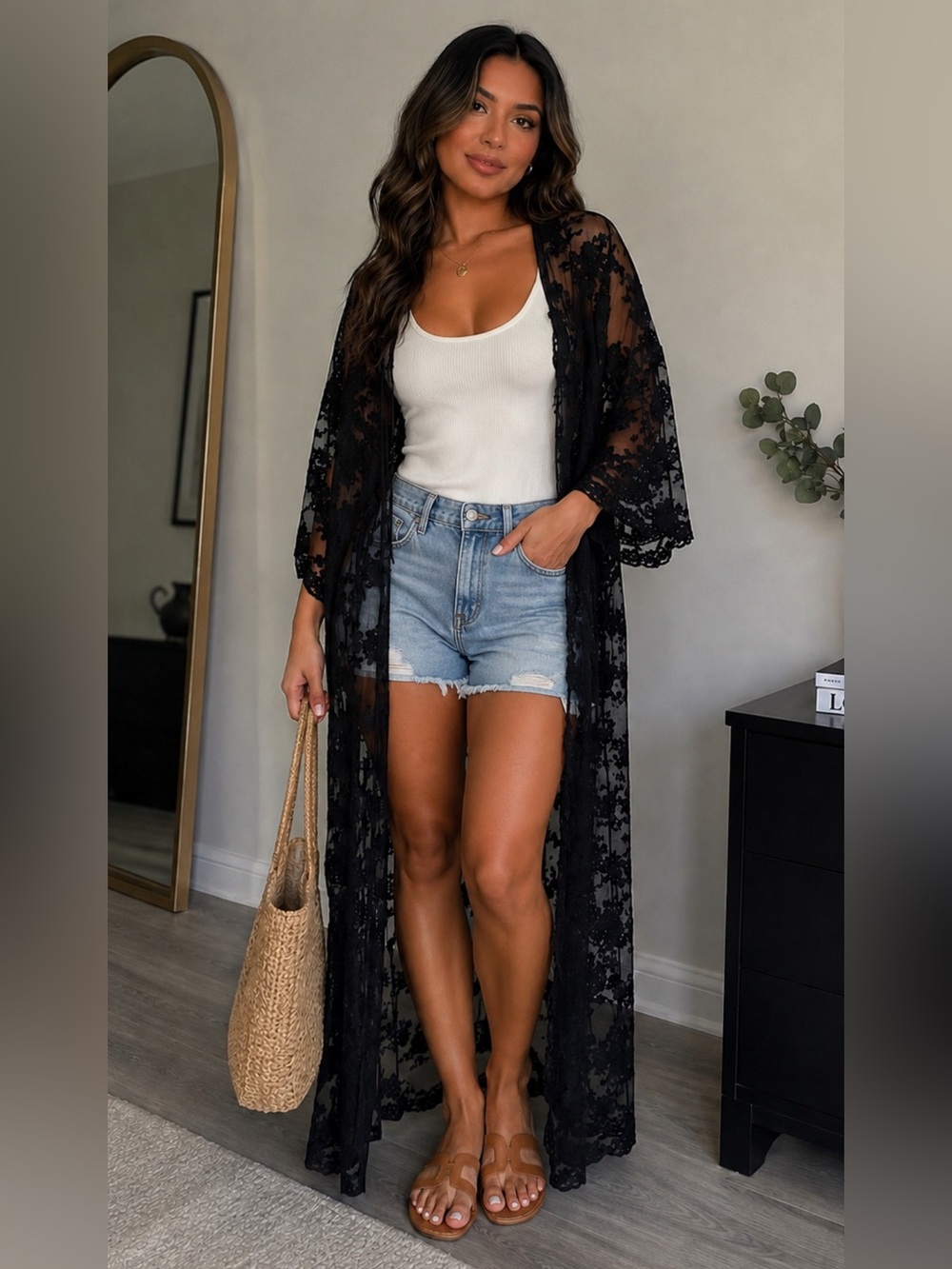 Elegant Black Lace Cover-Up